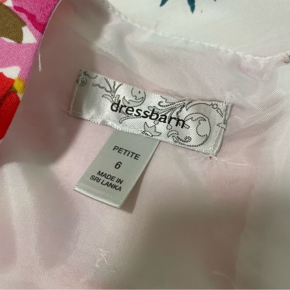 Y2K Dressbarn A-Line Fit & Flare Sleeveless Knee Length Floral Dress Pink 6P - Picture 14 of 16